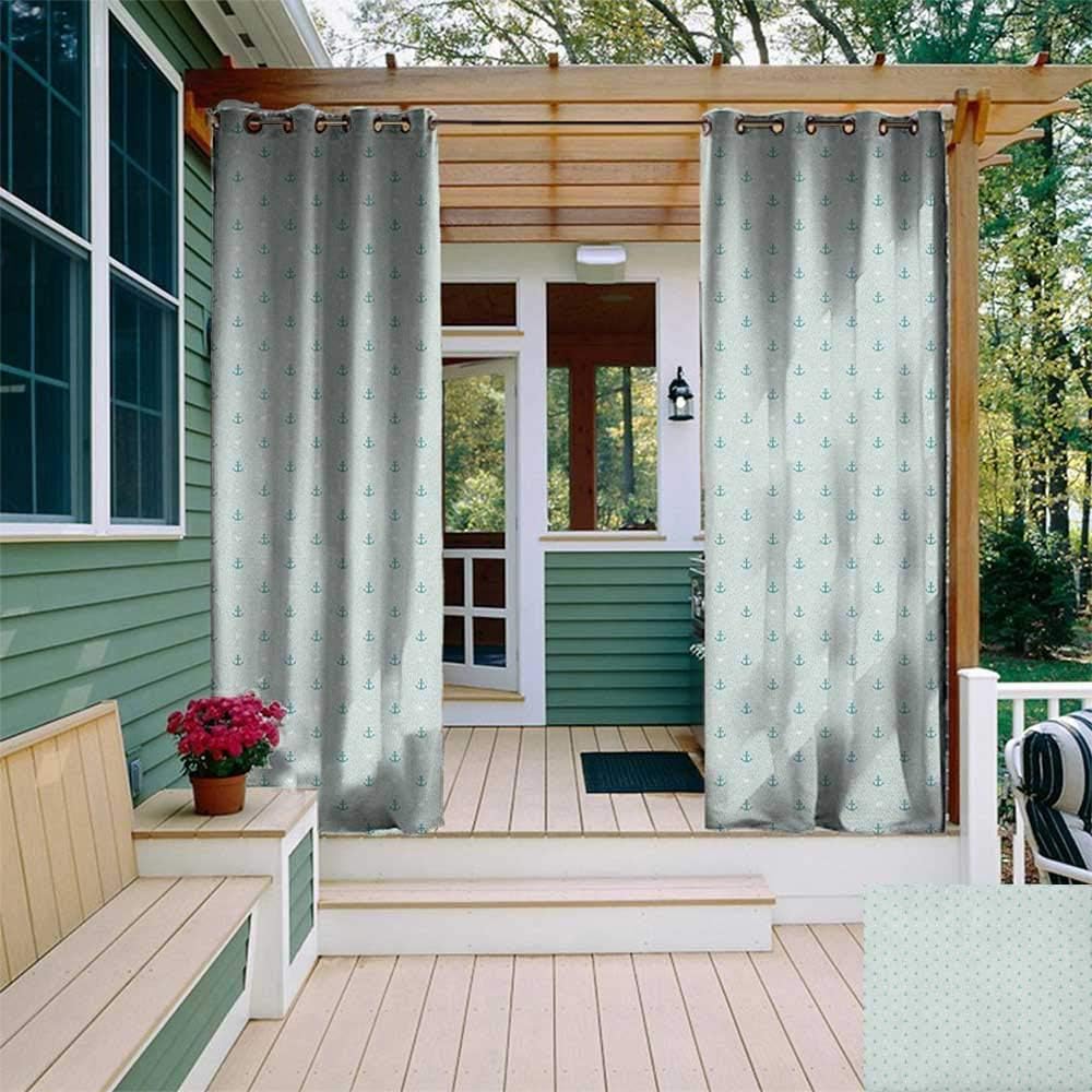 Leinuoyi Anchor Outdoor Curtain Set Of 2 Panels Small Cute Anchors And Little Hearts Romantic Holiday Vacation Ocean Theme For Patio Furniture W120 X L96 Inch Baby Blue Teal White Amazon Co Uk Kitchen