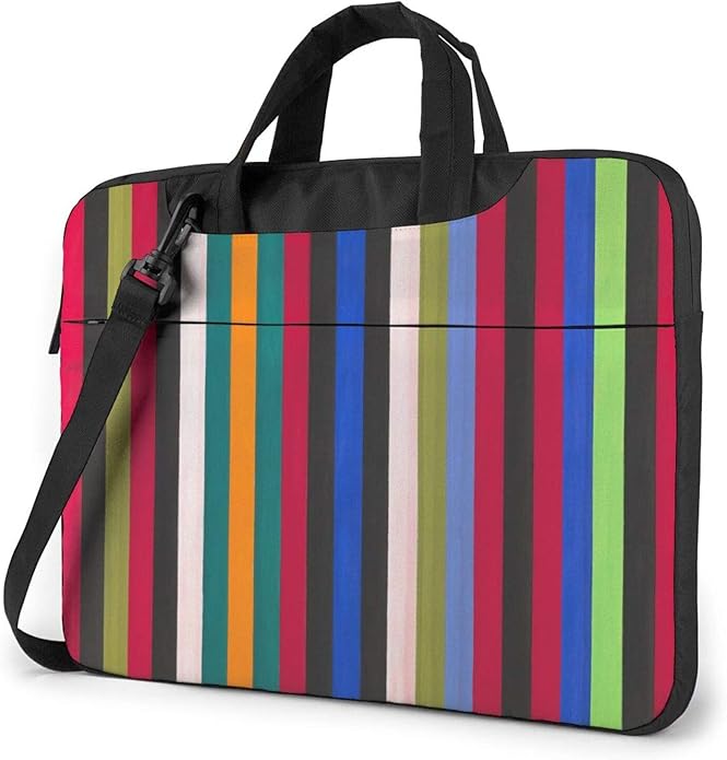 Colored Stripes Vertical Laptop Bag, Shoulder Shockproof Laptop Bag