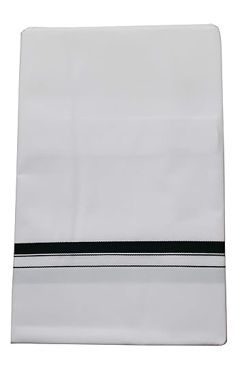 Men's Bombay Dyeing Premium 100% Cotton Double Dhoti,Size-380CM*127Cm_S110,White