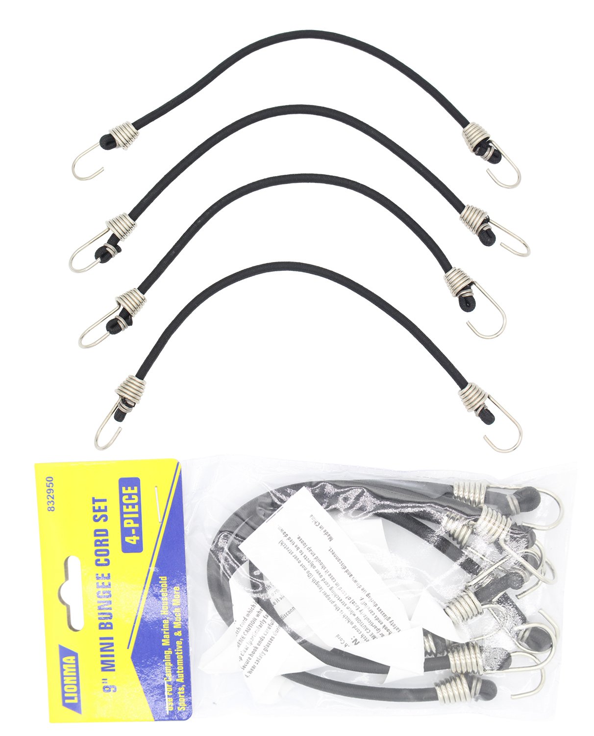 Lionma (832950) Mini Bungee Cords set 9 inch 4 piece 611553630356 eBay