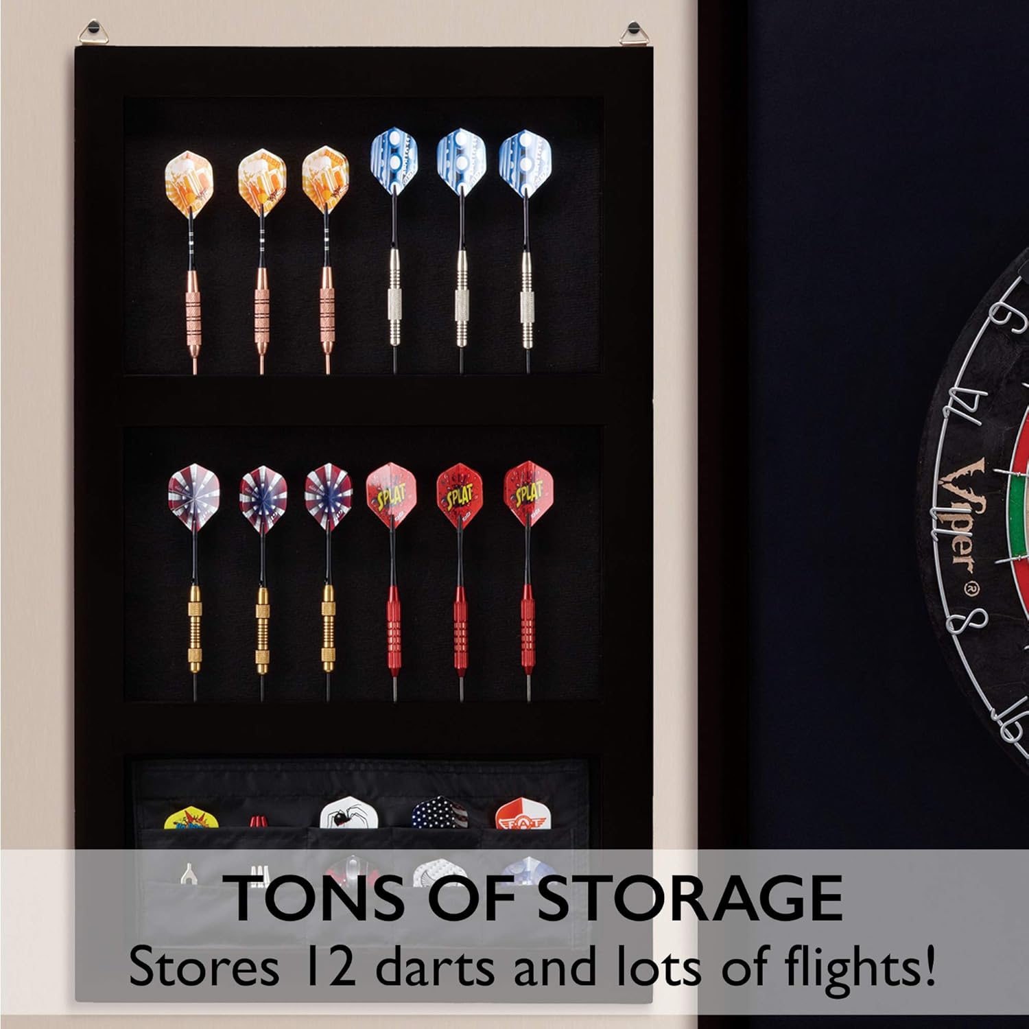 Viper Championship Wood Framed Dartboard Backboard Set, Mahogany Finish Black, 29“L x29“W x 1“H : Dart Backboards : Sports & Outdoors