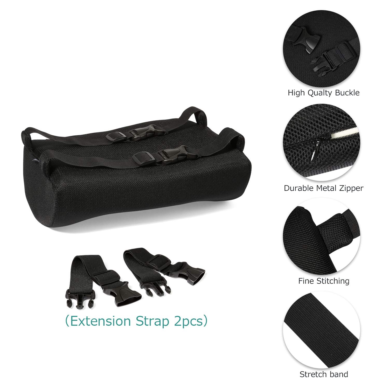 Tdbest Lumbar Support Pillow Premium Cooling Gel and Memory Foam Lumbar Cushion Lower Back Pain Cushion (Black)