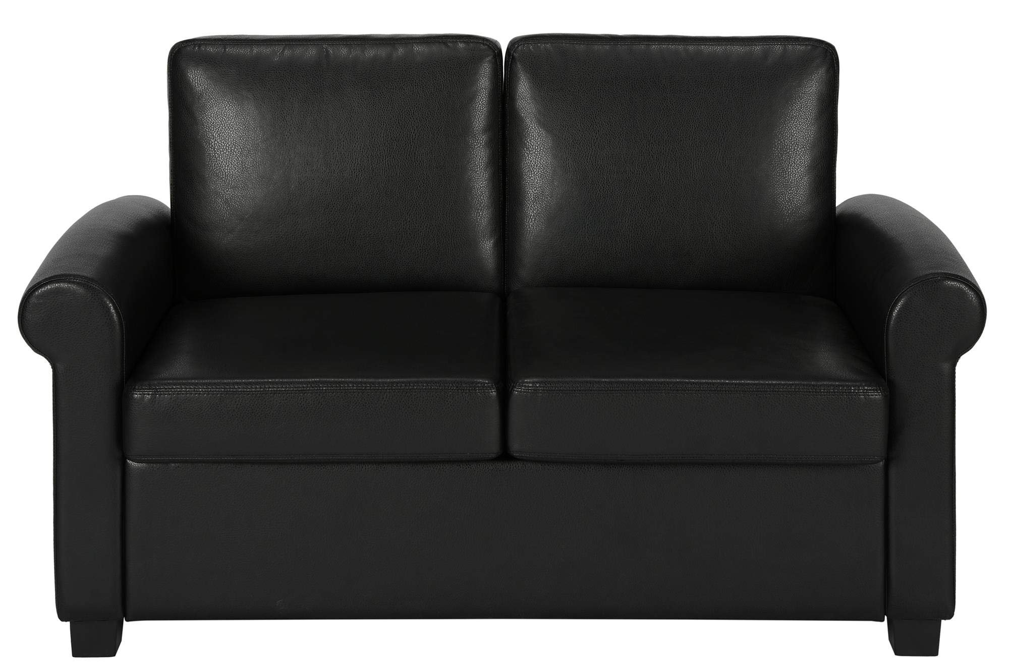 DHP Logan Twin Sleeper Sofa Couch Pull Out Bed, Black Faux Leather Buy
