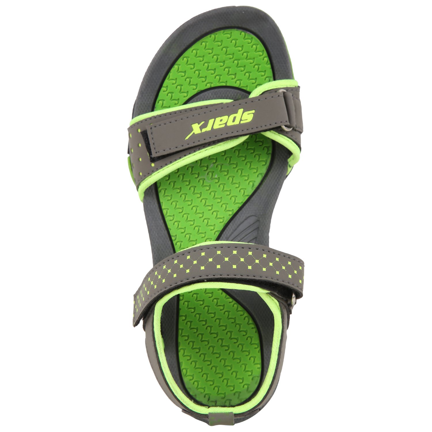 sparx women's ss0803l3 series dark grey fluorescent green synthetic casual floater sandals