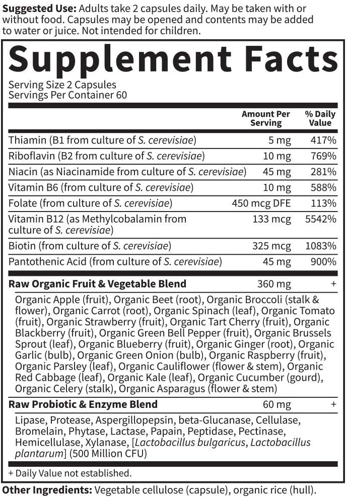 Garden of Life Vitamin B Complex - Vitamin Code Raw B Vitamin Whole Food Supplement, Vegan, 120 Capsules *Packaging May Vary*: Health & Personal Care
