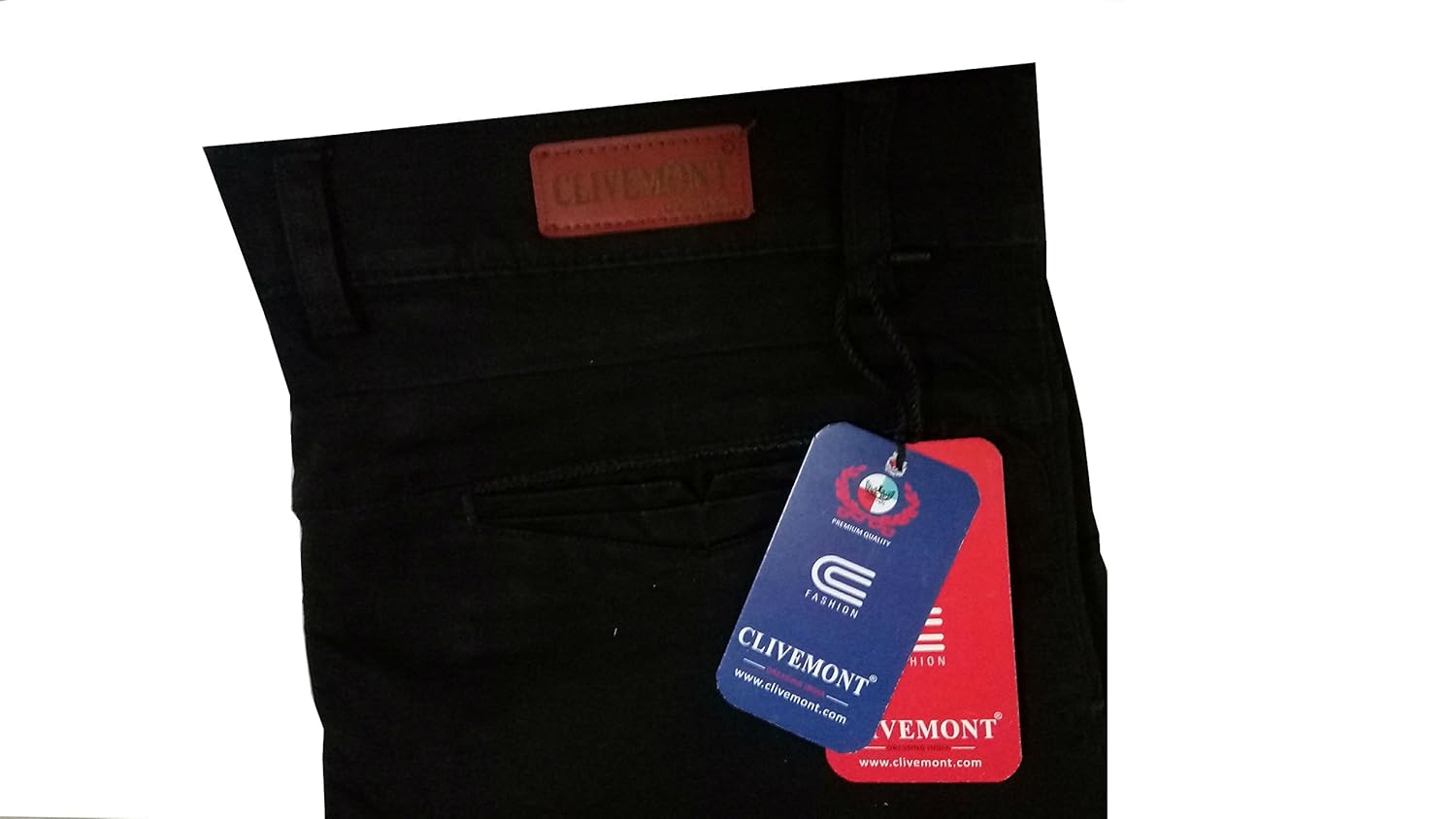 clivemont men's jet black formal slim fit trouser cljb1