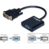 gofanco Active DVI-D to VGA Active Converter Black - Male 24+1 to Female for DVI systems to connect to VGA displays