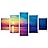 SIGNWIN 5 Panel Canvas Wall Art Modern Art Coastal Colorful Multicolor Photography Romantics Sunset for Home Decorations Ready to Hang - 60"x32"