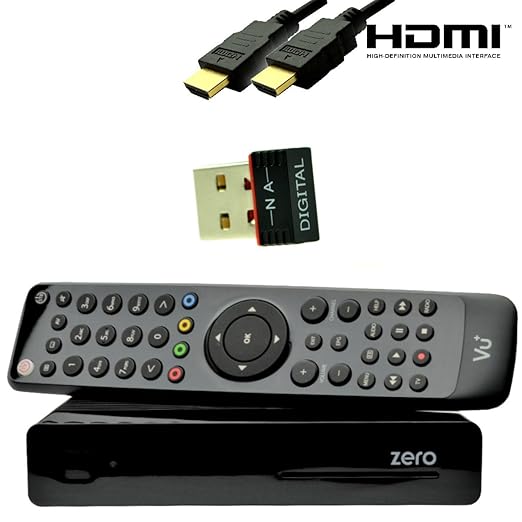 VU+ ZERO 1x DVB-S2 inkl. 150Mbit Wlan-Stick von NA-Digital Linux Full HD Satelliten-Receiver (Sat, 1080p, HDMI) schwarz