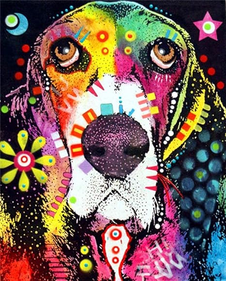 Amazon Co Jp Diy5dダイヤモンド絵画犬刺繡クロスステッチ5dフルダイヤモンド動物犬壁画工芸品家の装飾ギフト40x50cm ホーム キッチン
