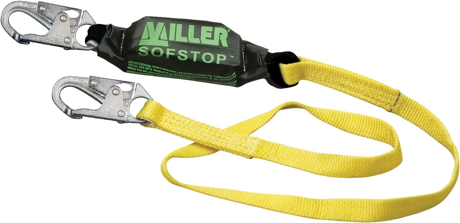 Miller by Honeywell 913WLS-Z7/6FTYL Lanyard With Softstop with Locking Snap Hook