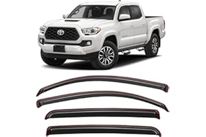 CXDAR in-Channel Window Visors Rain Guards for 2016-2023 Toyota Tacoma, Window Wind Deflectors Vent Shades for 16-23 Tacoma Double Cab