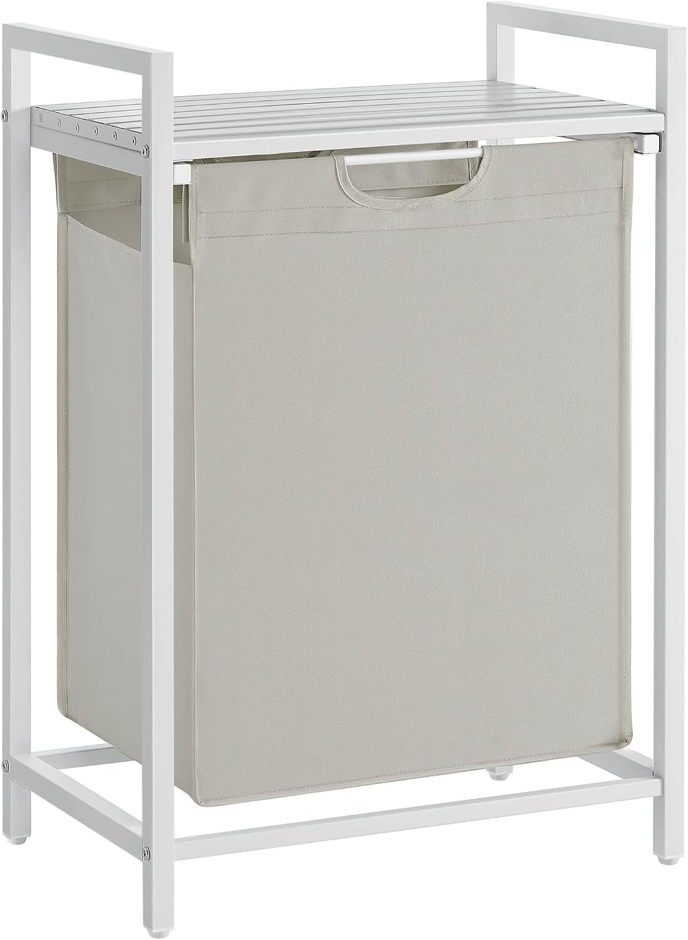 VASAGLE Laundry Basket Hamper with Removable Liner 65 L White Cream