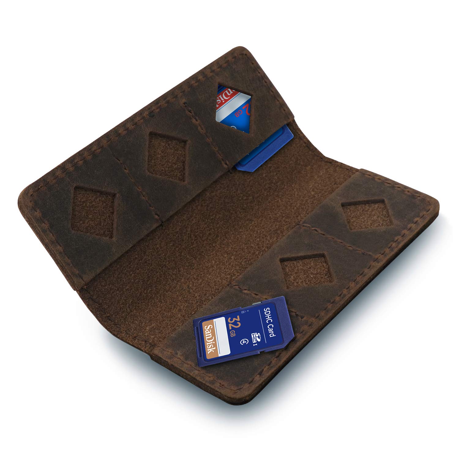 MegaGear MG1716 Leather SD Card Holder - Cinnamon, One size