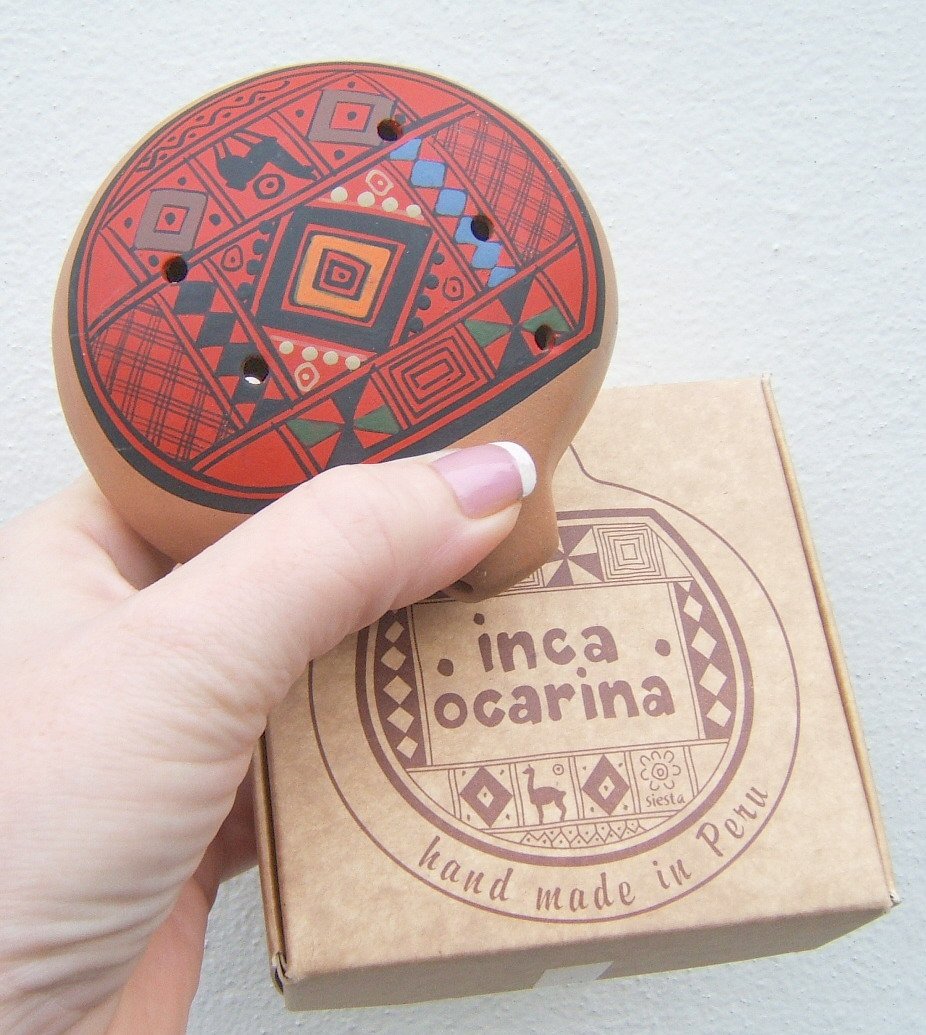 SC - Traditional Peruvian Ocarine Flute, Red