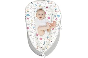 PICKMERA Baby Nests Baby Lounger For Newborn, Snuggle Sleeping Baby Bassinet for 0-24M, Breathable Portable Co Sleeping Bed, Baby Essentials Adjustable Infant Soft Cotton Loungers for Home & Travel -Ice Cream