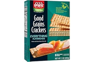 Snacktery Everything Flatbread Crackers - All Natural Thin Crackers in 8 Stay-Fresh Packs - Crispy Flat Bread Crackers for Cheese, Spreads, Dips - 7 oz