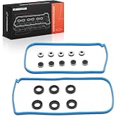 A-Premium Engine Valve Cover Gasket Set, for Oil or Gas Leak Repair | Fits Honda, Acura Models - 2008-2018 - Accord, Crosstour, Odyssey, Pilot, Ridgeline, MDX, RDX, RL, TL, TSX, ZDX, V6 3.5L 3.7L