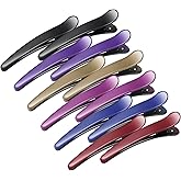 Hair Clips for Styling, Sublaga 12 Pcs Non-Slip Colorful Plastic Duckbill Alligator Hair Barrettes Pins for Women, Baby Kids and Girls, 3.5" (12pcs Frosted color)