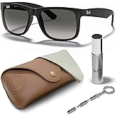 Ray-Ban RB4165 JUSTIN CLASSIC Square Shaped Sunglasses for Men & Women with Official RAYBAN Eyewear Kit