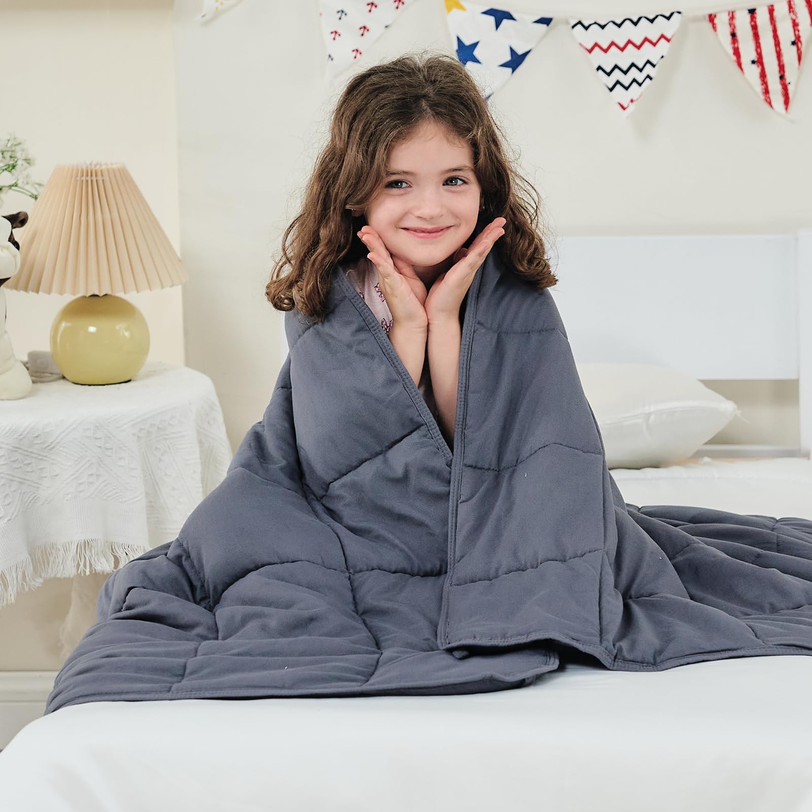 Photo 1 of **ITEM IS DIRTY/stinks check clerk comments**
yescool Weighted Blanket (7 lbs, 41" x 60", Grey) Cooling Heavy Blanket for Sleeping Perfect for 60-90 lbs, Breathable Blanket with Premium Glass Bead, Machine Washable