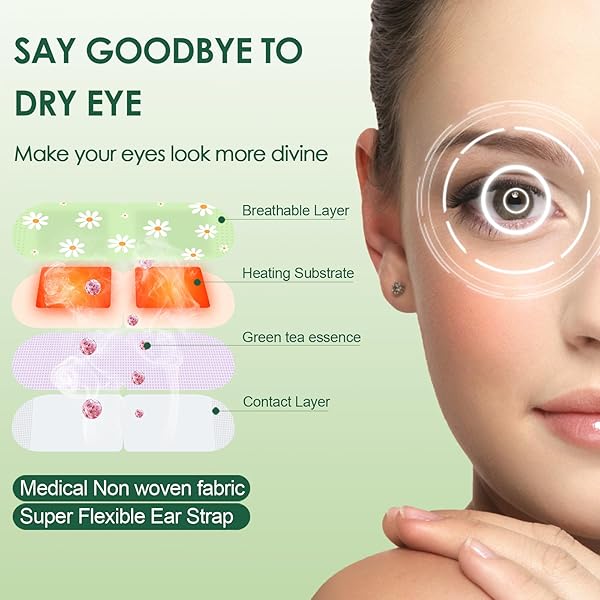 STEAM EYE MASK 20 PACKS, SELF HEATING SLEEP MASK FOR DRY EYES, FATIGUE, DARK CIRCLES, COMFORTABLE MOIST WARMING EYE MASK, DISPOSABLE HEATED EYE MASK, GIFT FOR WOMEN, MEN, MUM, DAD(CHAMOMILE)