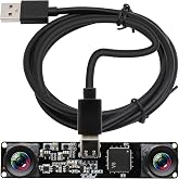 Monochrome Global Shutter Dual Lens 3D Stereo USB Camera Module, 210/120FPS | High Speed Black and White Binocular PC Camera, Mini UVC USB2.0 Lightburn Camera for Face Recognition &amp; Industrial Inspection