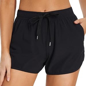 Swimsuit Shorts Women Lightweight High Waisted Summer Beach Shorts Casual Walking Athletic Swimsuits with Pockets
