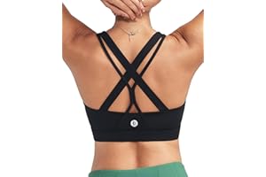 RUNNING GIRL Sports Bra for Women High Support, Criss-Cross Back Padded Strappy Sports Bras Yoga Bra with Removable Cups