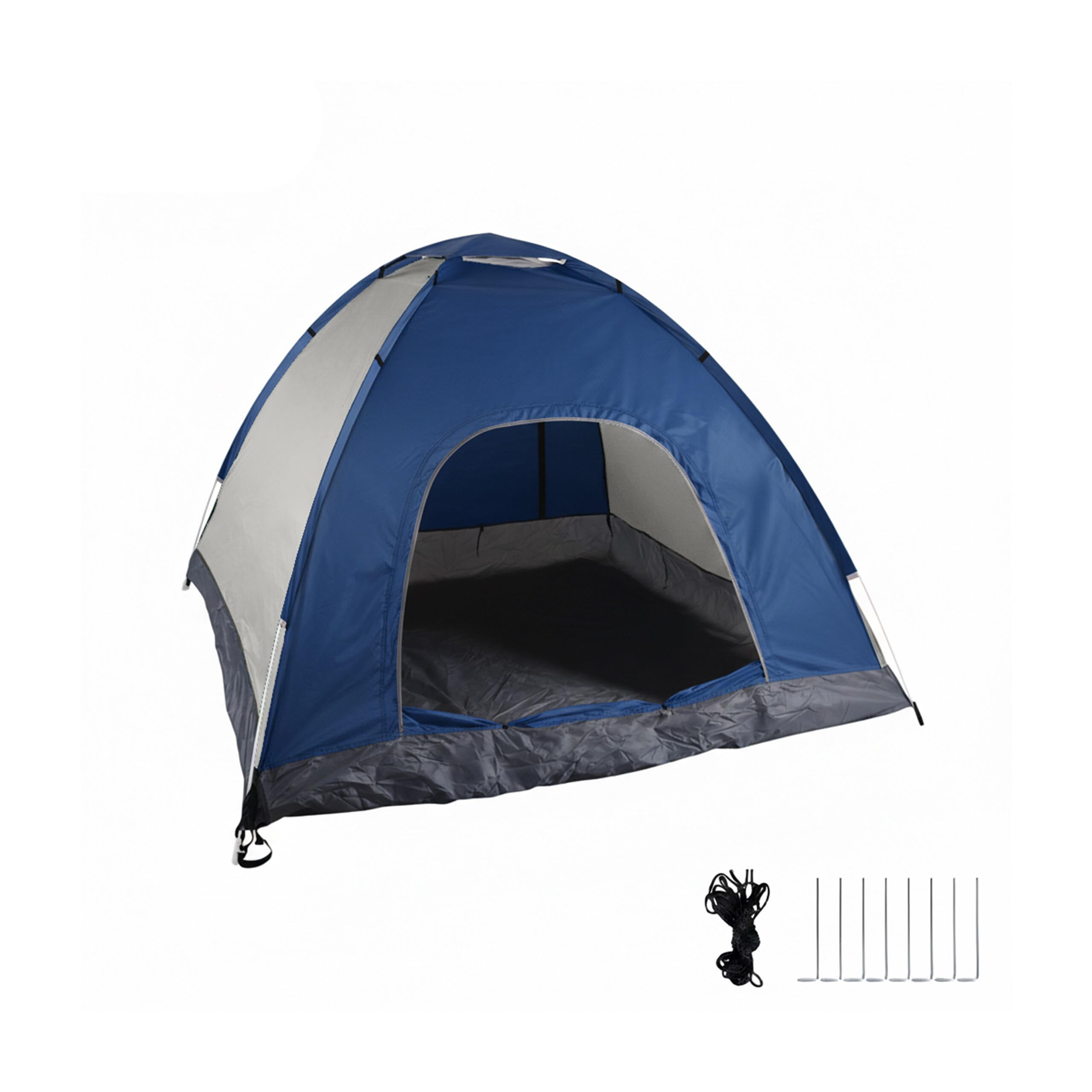 Relaxdays Pop-Up Camping Tent, H x W x D: 135 x 200 x 200 cm, Waterproof Instant Tent, Small, Compact, UV 50+, Blue