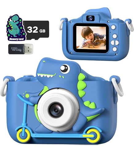 Mgaolo Fotocamera Digitale Per Bambini 3-12 Anni Con Custodia In Silicone - 48MP, 1080p, Giochi, Scheda 32GB Inclusa - Regalo Di Natale (Blu)