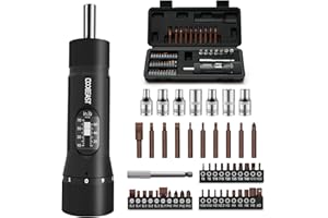 coobeast 49 Pcs Torque Screwdriver 10-70 Inch Pound Torque Screwdriver Set with S2 Bits & Sockets, 1/4” Drive Torque Wrench Screwdriver Set for Maintenance, Tools, Bike Repairing and Mounting