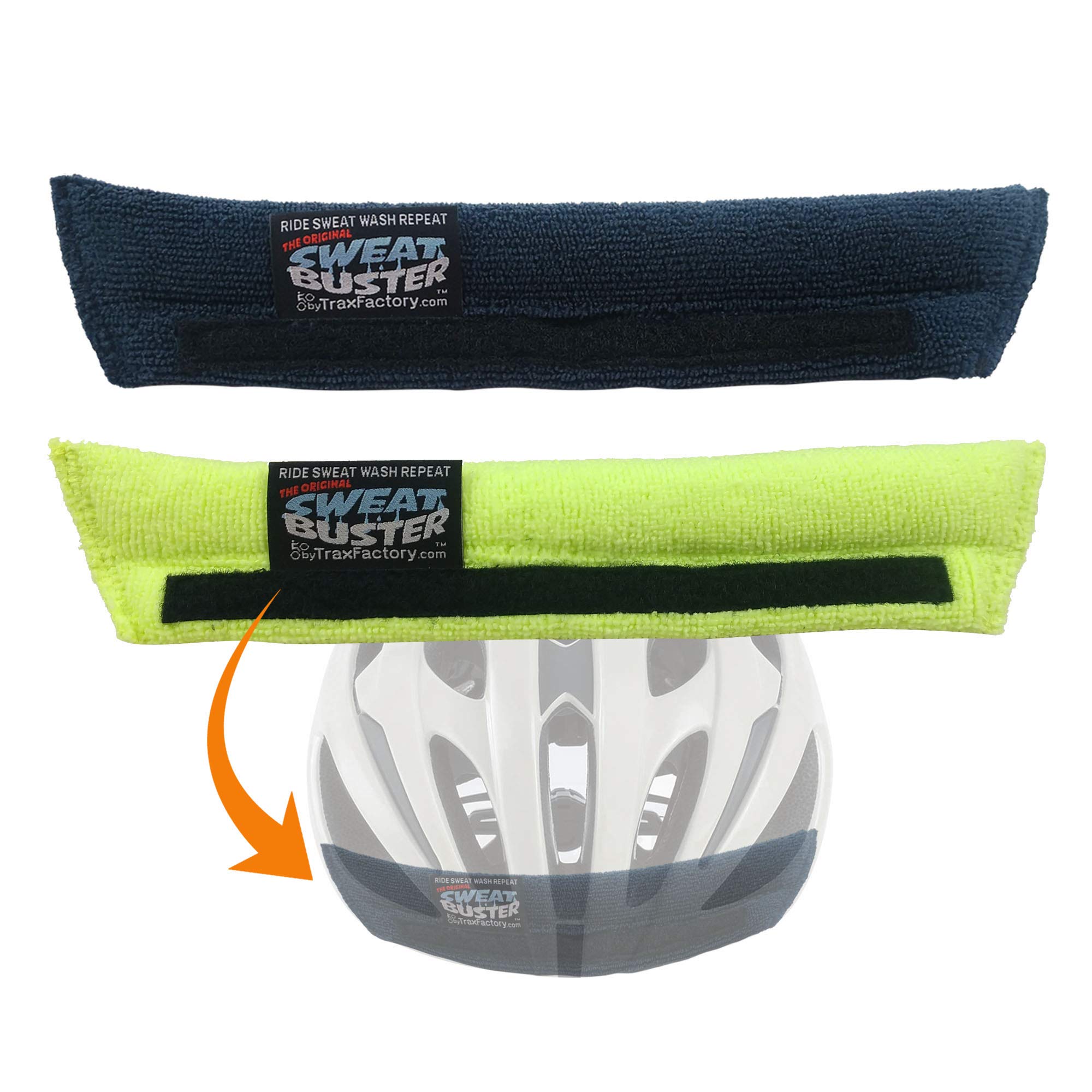 Sweat Buster Bike Helmet Sweatband – Stops Sweat Dripping, Keeps You Cooler, Premium Comfort, Simple Helmet Integration & Quick Removal for Washing. Mountain Biking, Road Biking or Any Cycling. 2 Pack