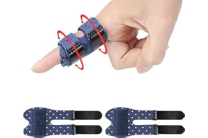 Wisesso Trigger Thumb Splints, Finger Splint for Broken/Straightening/Arthritis, Breathable Thumb Brace for Thumb/Middle/Ring/Index/Pinky Finger, Blue, Short, 2pcs