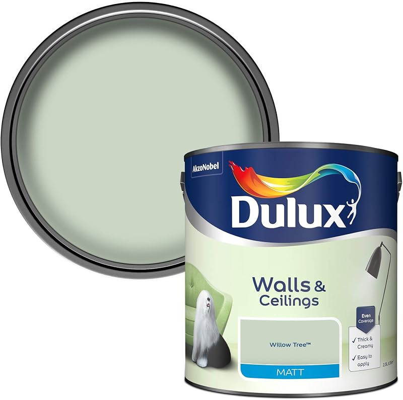 Dulux Matt Emulsion Paint For Walls And Ceilings Willow Tree 2.5L