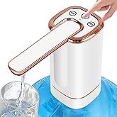 Portable Water Bottle Pump for 5 Gallon Jug, Camping USB Rechargeable Water Pump with 3 Flow Modes, 1200mAh Battery, Lightweight Bottled Water Dispenser for Home, RV, Outdoors, Fits 1-5 Gallon Bottles