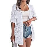 QegarTop Crochet Cardigan Sweaters for Women 2025 Trendy Summer Cover Ups Lightweight Soft Beach Kimonos Vacation Outfits