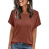 AUTOMET Women Summer Tops 2026 Spring Sweaters Dressy Casual Short Sleeve Shirts Business Blouses