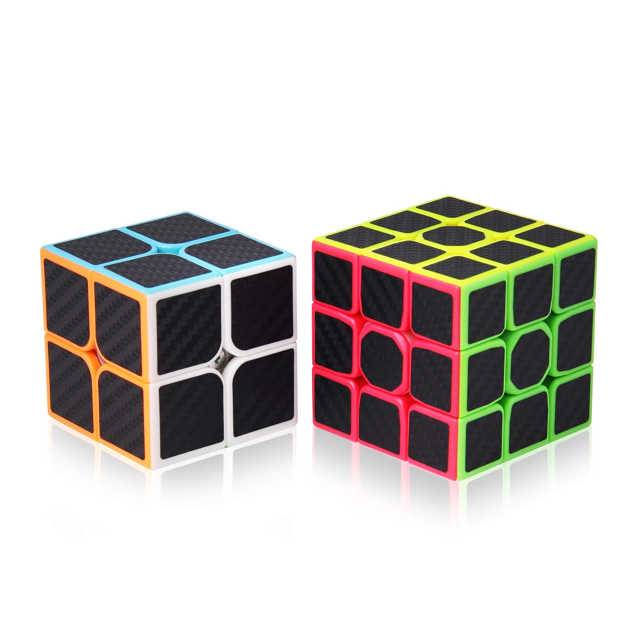 ROXENDA Speed Cube Set, 2X2 3X3 Speed Cube Original Fast Cube with Instruction (Carbon Fiber) — image 1