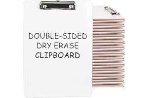 Macroclo Dry Erase Wood Clipboard 30 Pack, Hardboard Clip Board 8.5x11 for Classroom, Students, Kid, Size 9" x 12.5", Double-
