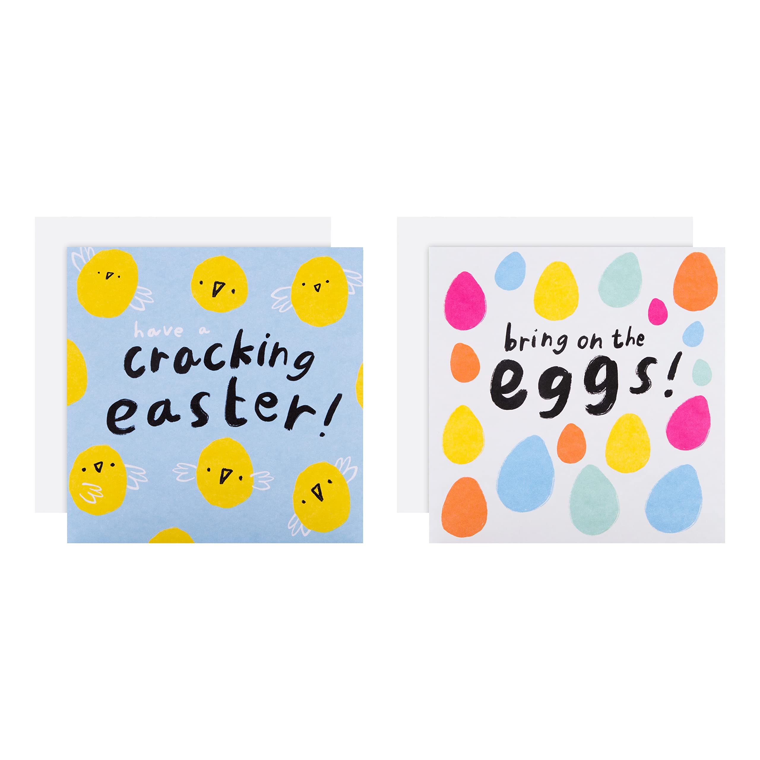 Hallmark Easter Card Multipack, Pack of 10 Easter Cards, Cute Easter Card, Colourful Eggs Designs, Yellow, Blue, Pink, White