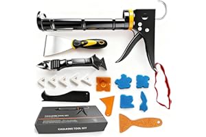 DOIAZ Caulk Gun Kit with Caulk Remover Tool - Smooth Silicone Caulking Gun Set for Caulking Removal, Shower & Bathroom, Includes Caulking Gun Tool, Caulk Scraper Tool Spackle Knife, All in One with Gift Box