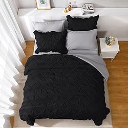 JOLLYVOGUE Black/Gray Bed in a Bag Comforter Set