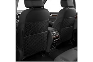 SMOQIO Kick Mats Back Seat Protector, Car Seat Back Protector for Kids with Large Pocket Organizer, Protects Against Dirt, Sc