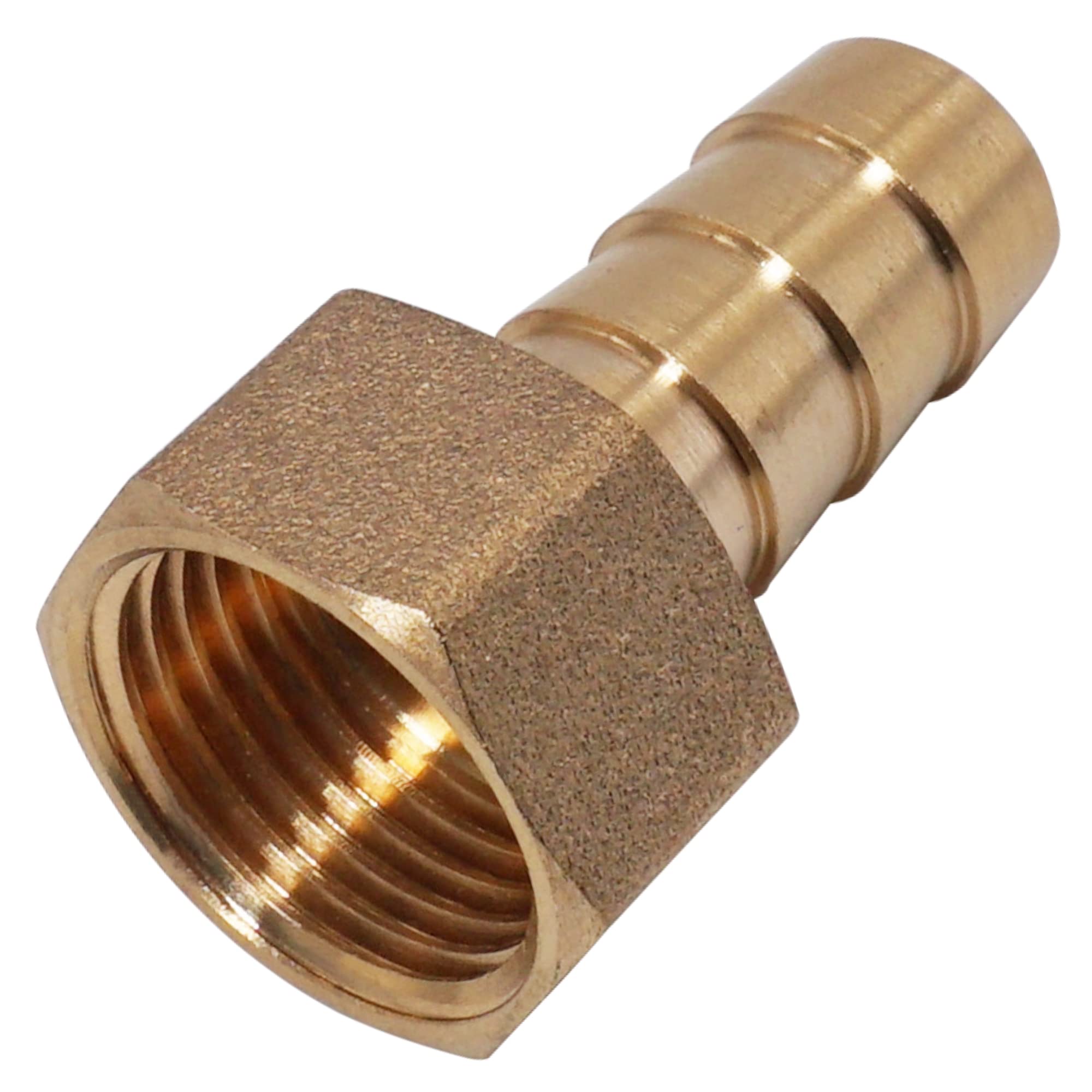 SKIR'CO 1 pc Female Thread Barb Brass Fitting 1/2" x 14 mm, Hose Barbed Adapter, Hose Tail Connector, BSP Thread