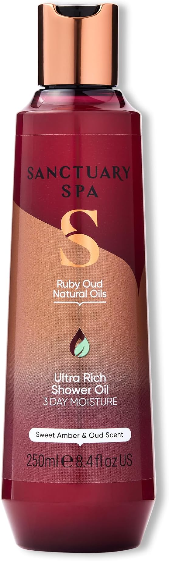 Sanctuary Ruby Oud Shower Oil 250 ml - Dry Skin, Cruelty Free, Vegan