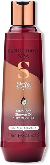 Sanctuary Ruby Oud Shower Oil 250 ml - Dry Skin, Cruelty Free, Vegan
