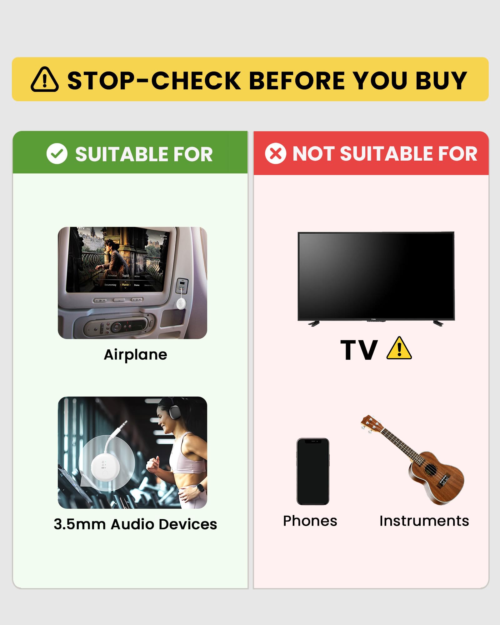 Avantree SoundJet R1 – Bluetooth Adapter Flugzeug für Kopfhörer & AirPods, aptX Adaptive, Qualcomm-Chipset, 20 Std. Akkulaufzeit, Kabelloser Audio Transmitter, Flugzeug-Gadgets für Reisen - Himmelblau 3
