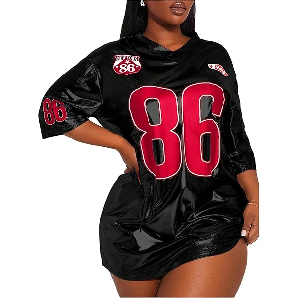 Customized Sequin Jersey Dance Costume Jersey Dress Glitter Basketball  Curve Mini Black at Amazon Women's Clothing store