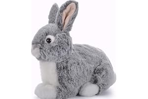 LAZADA Easter Bunny Toy Stuffed Animal Realistic Rabbit Plush Toy Gray 9.5"